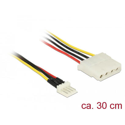 delock-cable-power-floppy-4-pin-stecker-molex-4-pin-buchse-30-cm