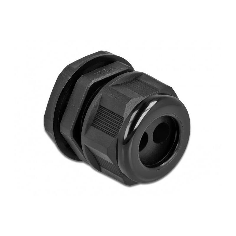 delock-cableverschraubung-pg21-fur-rundcable-mit-zwei-cableeinfuhrungen-schwarz-2-stuck