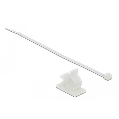 delock-cableklemme-37-x-18-mm-mit-cablebinder-l-300-x-b-48-mm-weiss