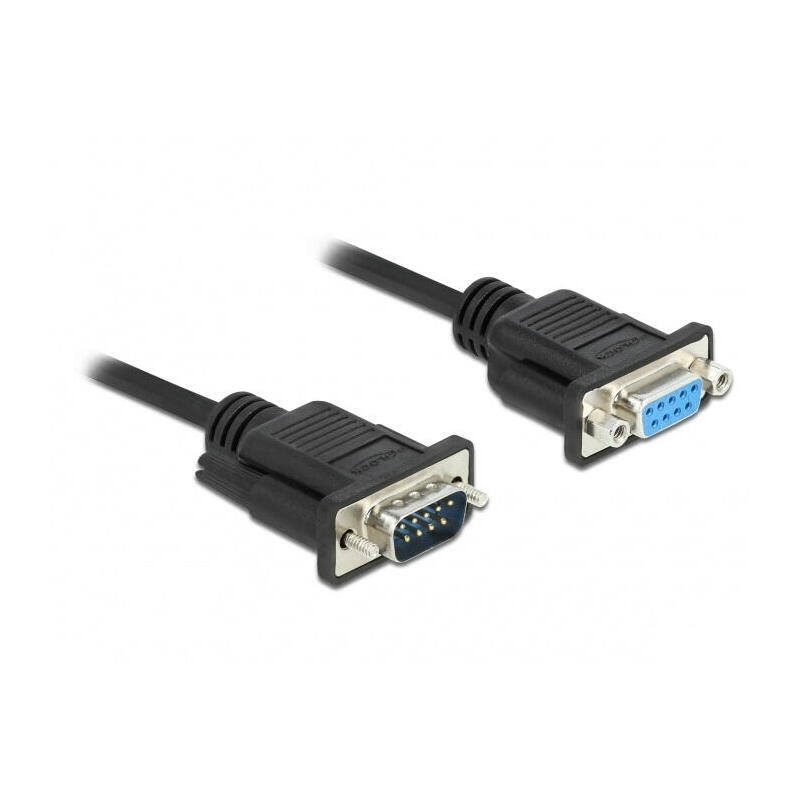 delock-rs-232-cable-seriell-d-sub9-stecker-zu-buchse-nullmodem-mit-schmalem-steckergehause-1-m
