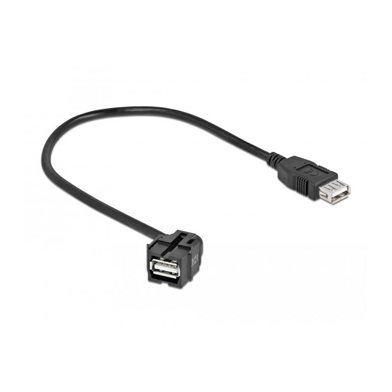 delock-keystone-modul-usb-20-a-buchse-250-usb-20-a-buchse-mit-cable-schwarz