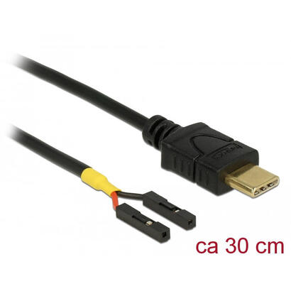 delock-cable-usb-type-c-stecker-2-x-pfostenbuchse-einzeln-strom-30-cm