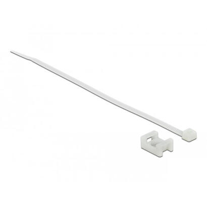delock-schraubhalter-15-x-10-mm-mit-cablebinder-l-200-x-b-36-mm-weiss