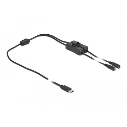 delock-cable-usb-type-c-stecker-zu-2-x-dc-55-x-21-mm-buchse-mit-schalter-1-m