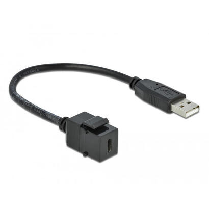 delock-keystone-modul-usb-20-c-buchse-usb-20-a-stecker-mit-cable