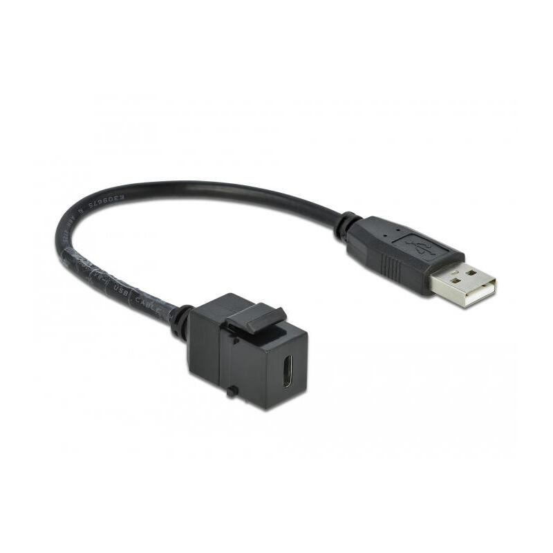 delock-keystone-modul-usb-20-c-buchse-usb-20-a-stecker-mit-cable