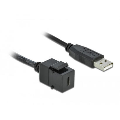 delock-keystone-modul-usb-20-c-buchse-usb-20-a-stecker-mit-cable
