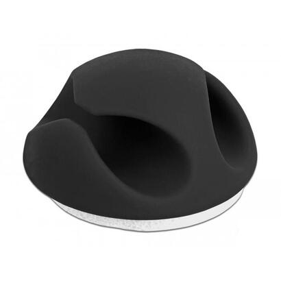 delock-cablehalter-mini-mit-2-durchfuhrungen-selbstklebend-set-10-stuck-schwarz