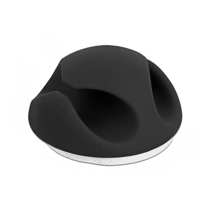 delock-cablehalter-mini-mit-2-durchfuhrungen-selbstklebend-set-10-stuck-schwarz