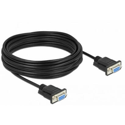 delock-rs-232-cable-seriell-d-sub-9-buchse-zu-buchse-nullmodem-mit-schmalem-steckergehause-full-handshaking-10-m