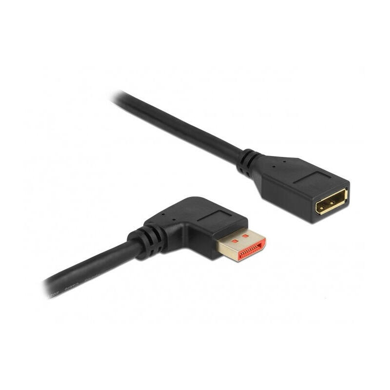 delock-displayport-verlangerungscable-stecker-90-rechts-gewinkelt-zu-buchse-8k-60-hz-1-m