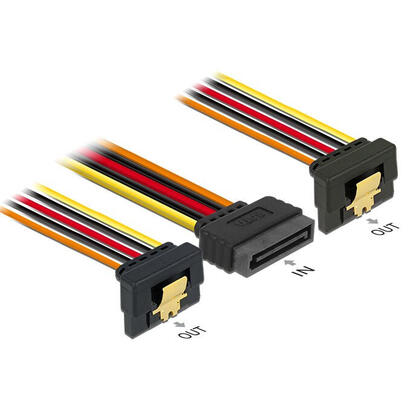 delock-cable-sata-15-pin-strom-stecker-mit-einrastfunktion-2-x-sata-15-pin-strom-buchse-15-cm