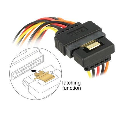 delock-cable-sata-15-pin-strom-stecker-mit-einrastfunktion-2-x-sata-15-pin-strom-buchse-15-cm