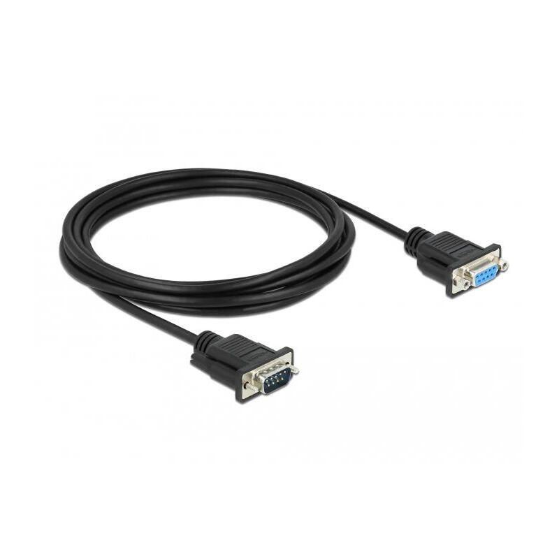 delock-rs-232-cable-seriell-d-sub9-stecker-zu-buchse-nullmodem-mit-schmalem-steckergehause-3-m