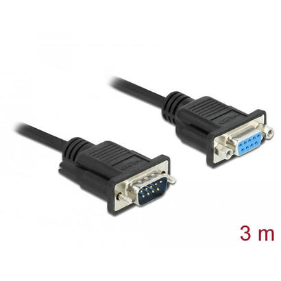 delock-rs-232-cable-seriell-d-sub9-stecker-zu-buchse-nullmodem-mit-schmalem-steckergehause-3-m