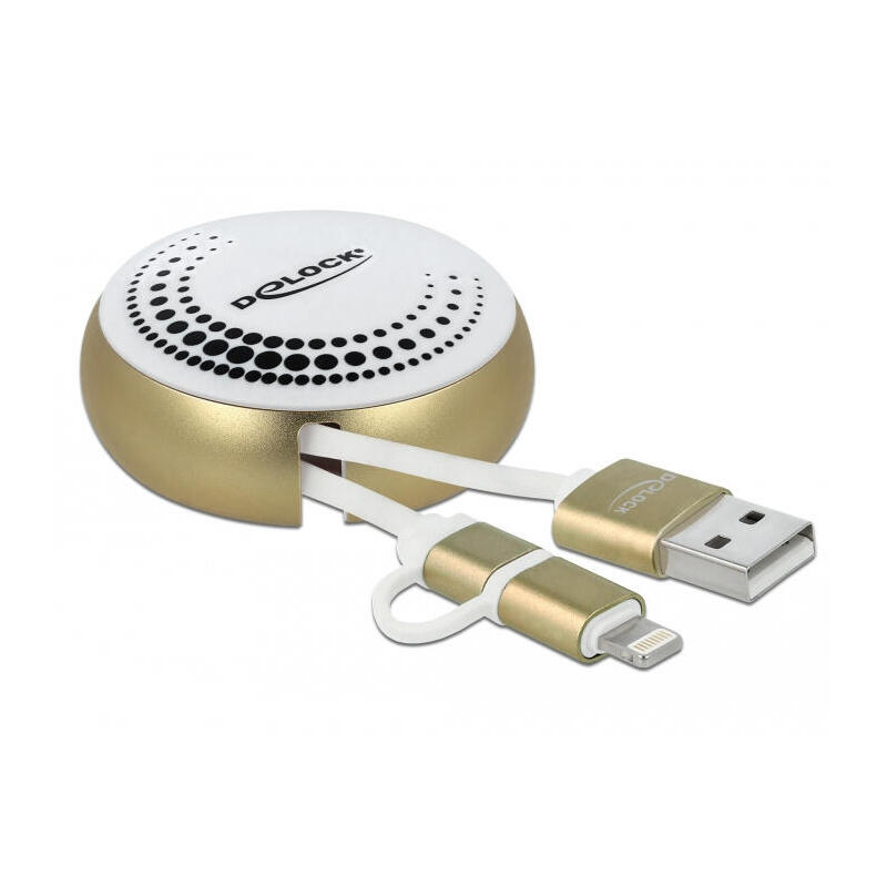 delock-usb-2-in-1-aufrollcable-typ-a-zu-micro-b-und-lightning-weiss-gold