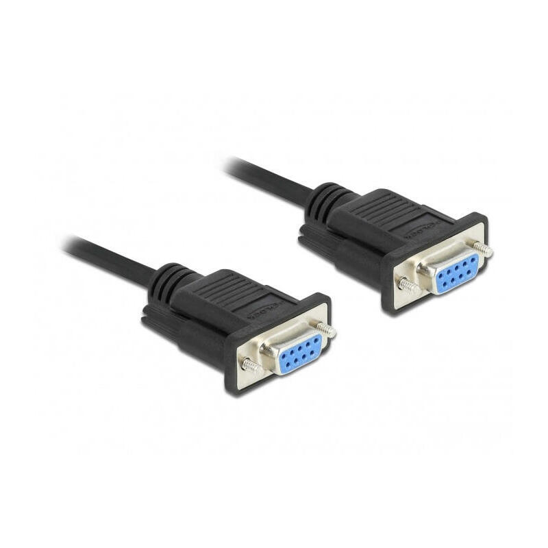 delock-rs-232-cable-seriell-d-sub-9-buchse-zu-buchse-nullmodem-mit-schmalem-steckergehause-cts-rts-auto-control-2-m
