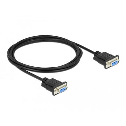 delock-rs-232-cable-seriell-d-sub-9-buchse-zu-buchse-nullmodem-mit-schmalem-steckergehause-cts-rts-auto-control-2-m