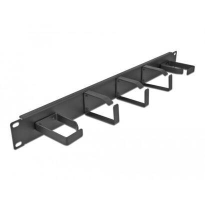 delock-19-cablemanagement-rangierpanel-mit-5-metall-bugeln-2-x-horizontal-3-x-vertikal-1-he-schwarz