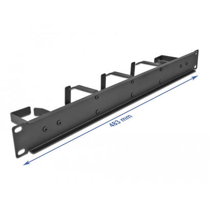 delock-19-cablemanagement-rangierpanel-mit-5-metall-bugeln-2-x-horizontal-3-x-vertikal-1-he-schwarz