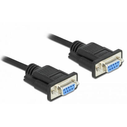 delock-rs-232-cable-seriell-d-sub-9-buchse-zu-buchse-nullmodem-mit-schmalem-steckergehause-full-handshaking-1-m
