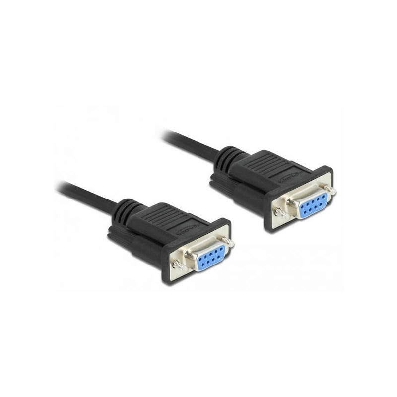 delock-rs-232-cable-seriell-d-sub-9-buchse-zu-buchse-nullmodem-mit-schmalem-steckergehause-full-handshaking-1-m