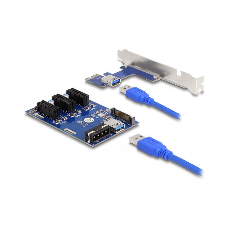 delock-riser-karte-pci-express-x1-zu-3-x-pcie-x1-mit-50-cm-usb-cable