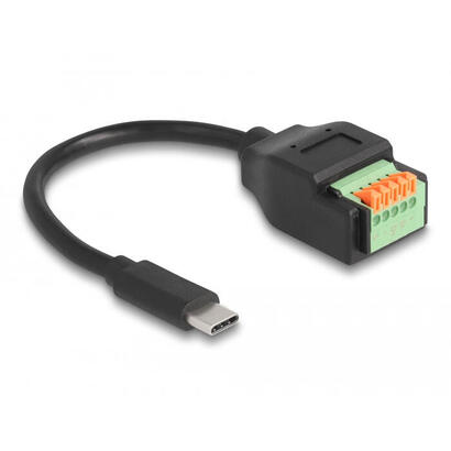 delock-usb-20-cable-usb-type-c-stecker-zu-terminalblock-adapter-mit-drucktaster-15-cm