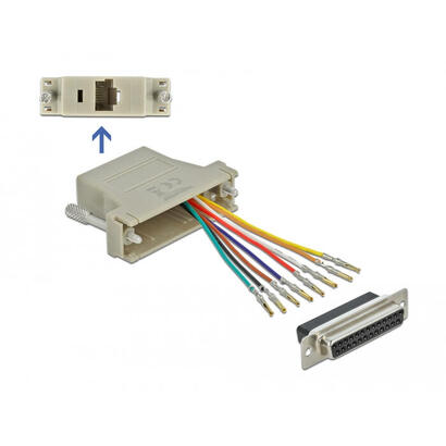 delock-d-sub-25-pin-buchse-zu-rj45-buchse-montagesatz-grau