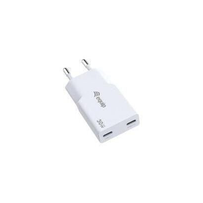 equip-cargador-2port-usb-c-pd30-usb-a-gan-slim-30w-blanco