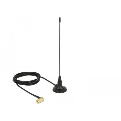 delock-480-mhz-antenne-sma-stecker-90-25-dbi-starr-omnidirektional-mit-magnetischem-standfuss-und-anschlusscable-rg-174-15-m-out
