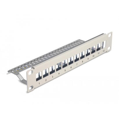 delock-10-keystone-patchpanel-12-port-mit-entlastungsschiene-1-he-grau