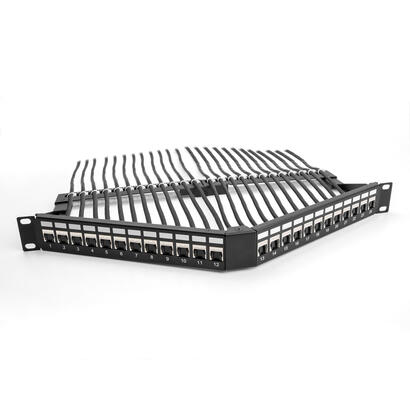 delock-19-keystone-patchpanel-24-port-mit-entlastungsschiene-1-he-gewinkelt-schwarz