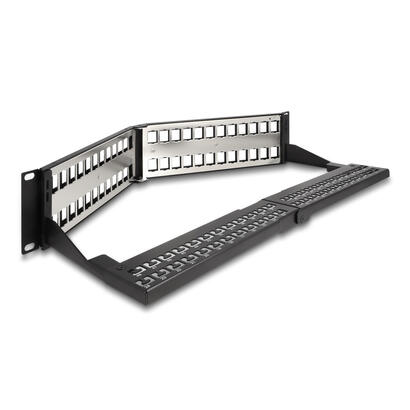delock-19-keystone-patchpanel-48-port-mit-entlastungsschiene-2-he-gewinkelt-schwarz