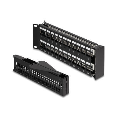 delock-19-keystone-patchpanel-48-port-mit-entlastungsschiene-2-he-gewinkelt-schwarz