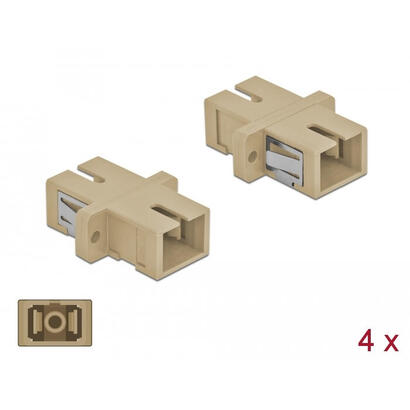 lwl-kupplung-sc-simplex-buchse-zu-sc-simplex-buchse-multimode-4-stuck-beige