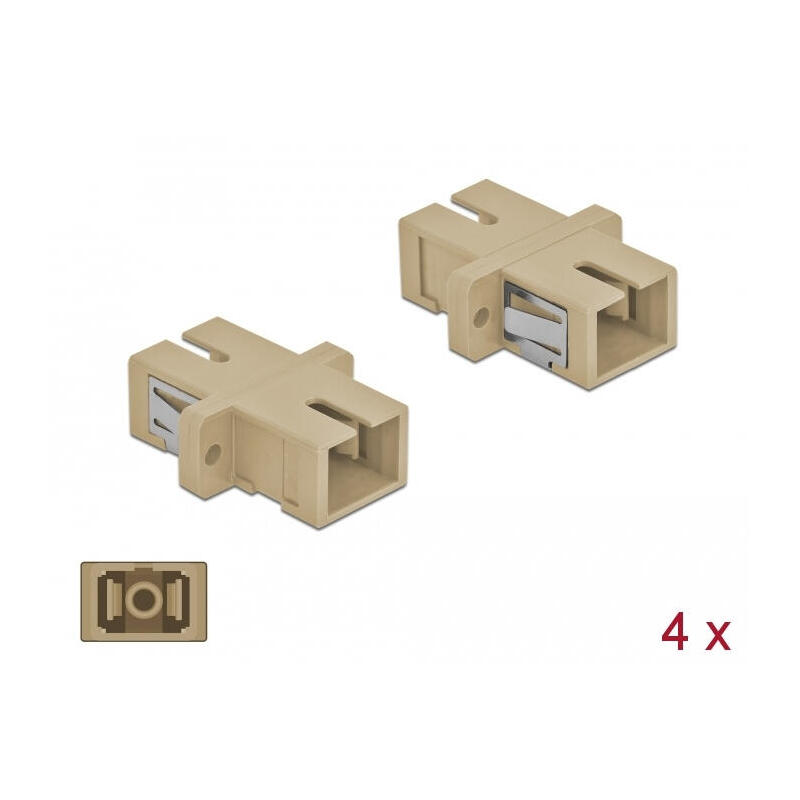 lwl-kupplung-sc-simplex-buchse-zu-sc-simplex-buchse-multimode-4-stuck-beige