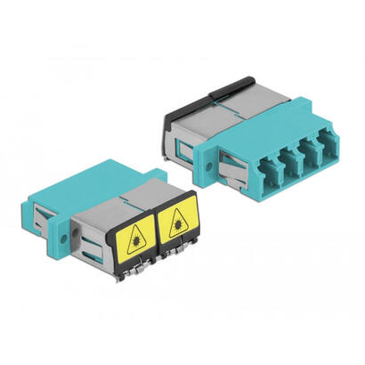 lwl-kupplung-mit-laserschutzklappe-lc-quad-buchse-zu-lc-quad-buchse-multimode-aqua