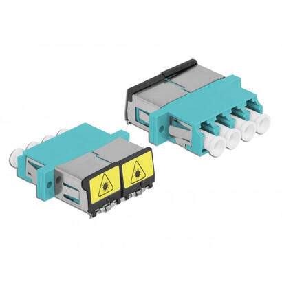 lwl-kupplung-mit-laserschutzklappe-lc-quad-buchse-zu-lc-quad-buchse-multimode-aqua