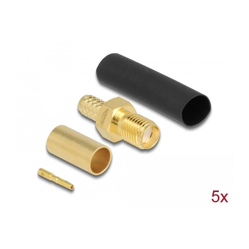 delock-sma-buchse-zum-crimpen-lmr200-mit-passendem-schrumpfschlauch-5-stuck