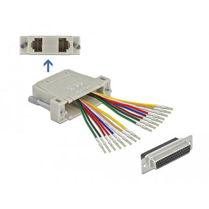 d-sub-hd-44-pin-crimp-buchse-zu-2-x-rj45-buchse-mit-montagesatz-beige