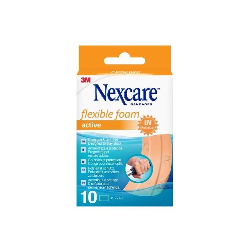 nexcare-active-flexible-foam-pack-de-10-apositos-para-heridas-6x10cm-transpirable-resistente-al-agua-piel