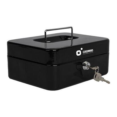 cromad-cr1224-caja-de-caudales-metalica-cerradura-de-llave-3-compartimentos-asa-de-transporte-90x200x160mm