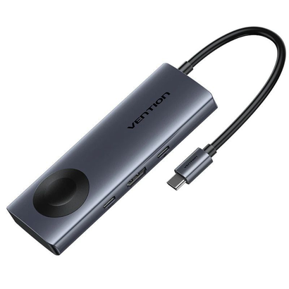 docking-usb-tipo-c-con-carga-inalambrica-vention-tpmhb-1xhdmi-4k-2xusb-1xusb-tipo-c-1xusb-tipo-c-pd-gris