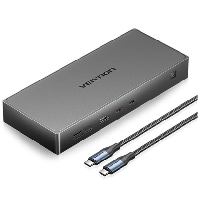 docking-usb-tipo-c-vention-tpwh0-2xhdmi-4k-1xdisplayport-3xusb-2xusb-tipo-c-1xusb-tipo-c-pd-1xrj45-1xlector-tarjetas-gris