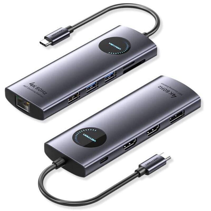 docking-usb-tipo-c-vention-tqwhb-2xhdmi-4k-1xdisplayport-3xusb-1xusb-tipo-c-pd-1xrj45-1xlector-tarjetas-gris