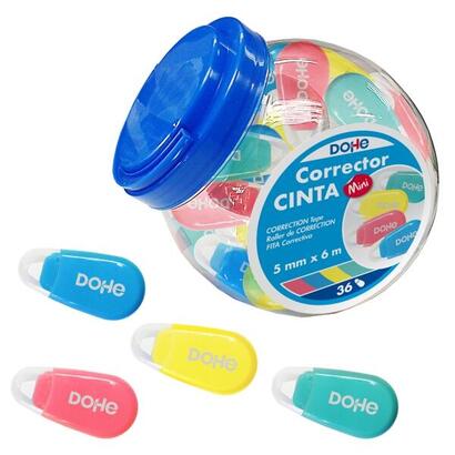 dohe-expositor-con-36-mini-cintas-correctoras-5mm-x-6m-colores-surtidos
