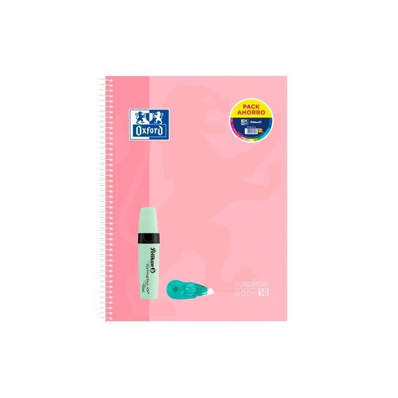 oxford-pack-cuaderno-europeanbook-10-touch-150h-a4-5x5-tapa-extradura-textmarker-490-fancy-roller-pastel