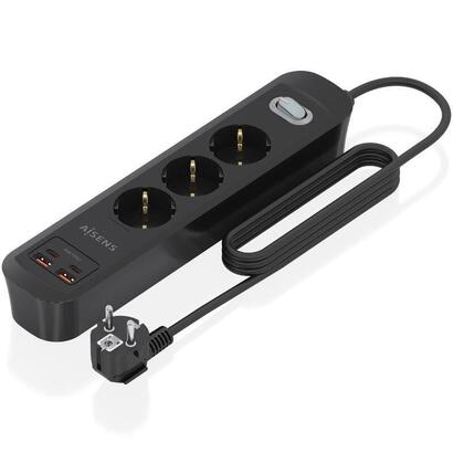 regleta-con-interruptor-aisens-asps-2a2c11-bk-3-tomas-de-corriente-2-usb-2-usb-tipo-c-cable-14m-negro