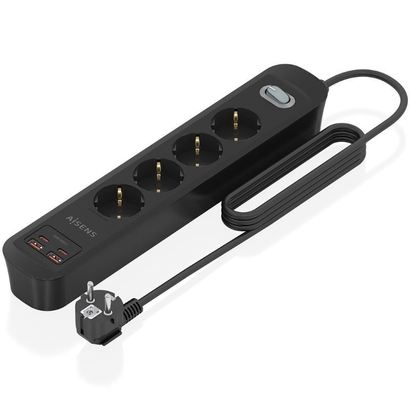 regleta-con-interruptor-aisens-asps-2a2c13-bk-4-tomas-de-corriente-2-usb-2-usb-tipo-c-cable-14m-negro